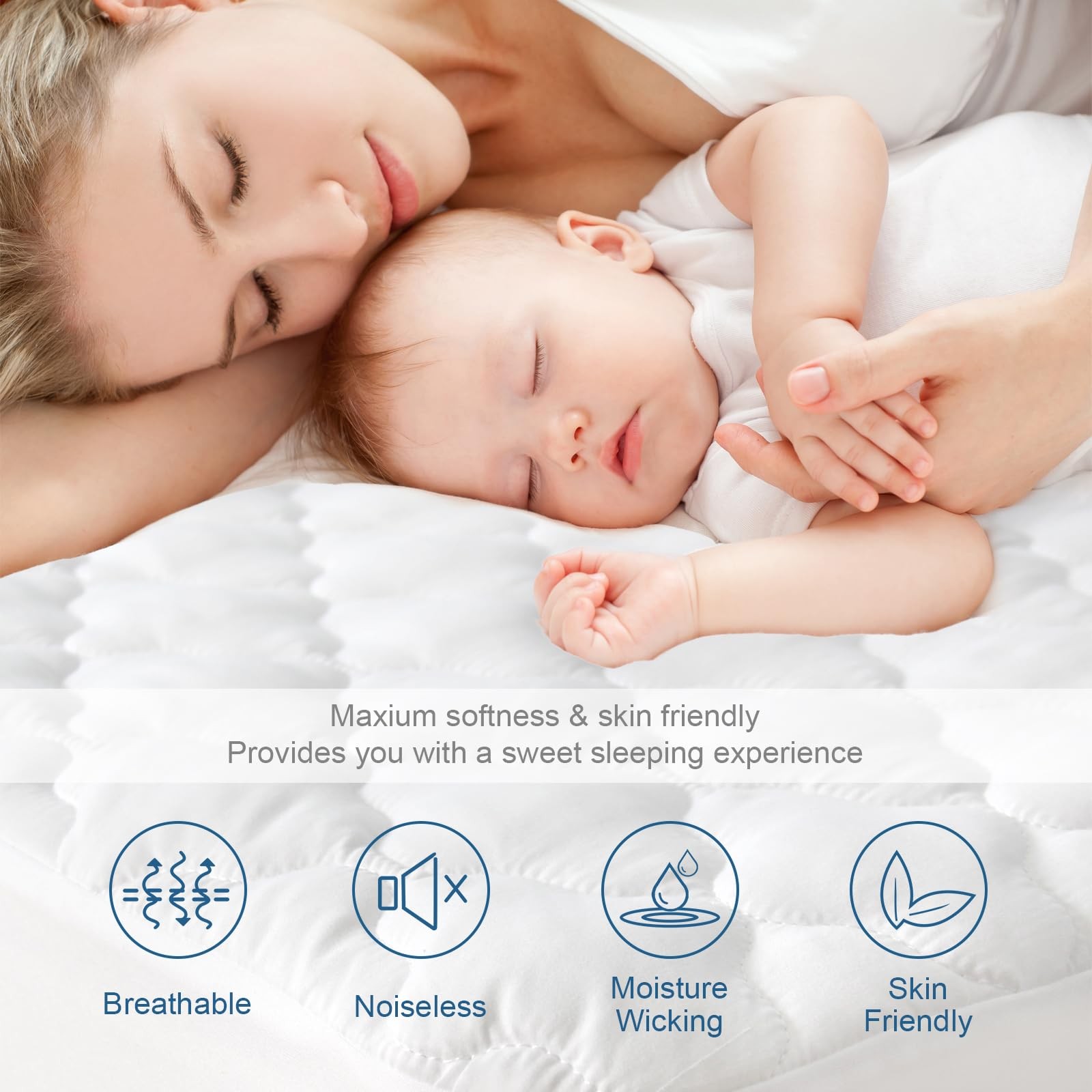 Twin Extra Long (XL) Mattress Protector Pad Waterproof Quilted, Breathable & ... gallery