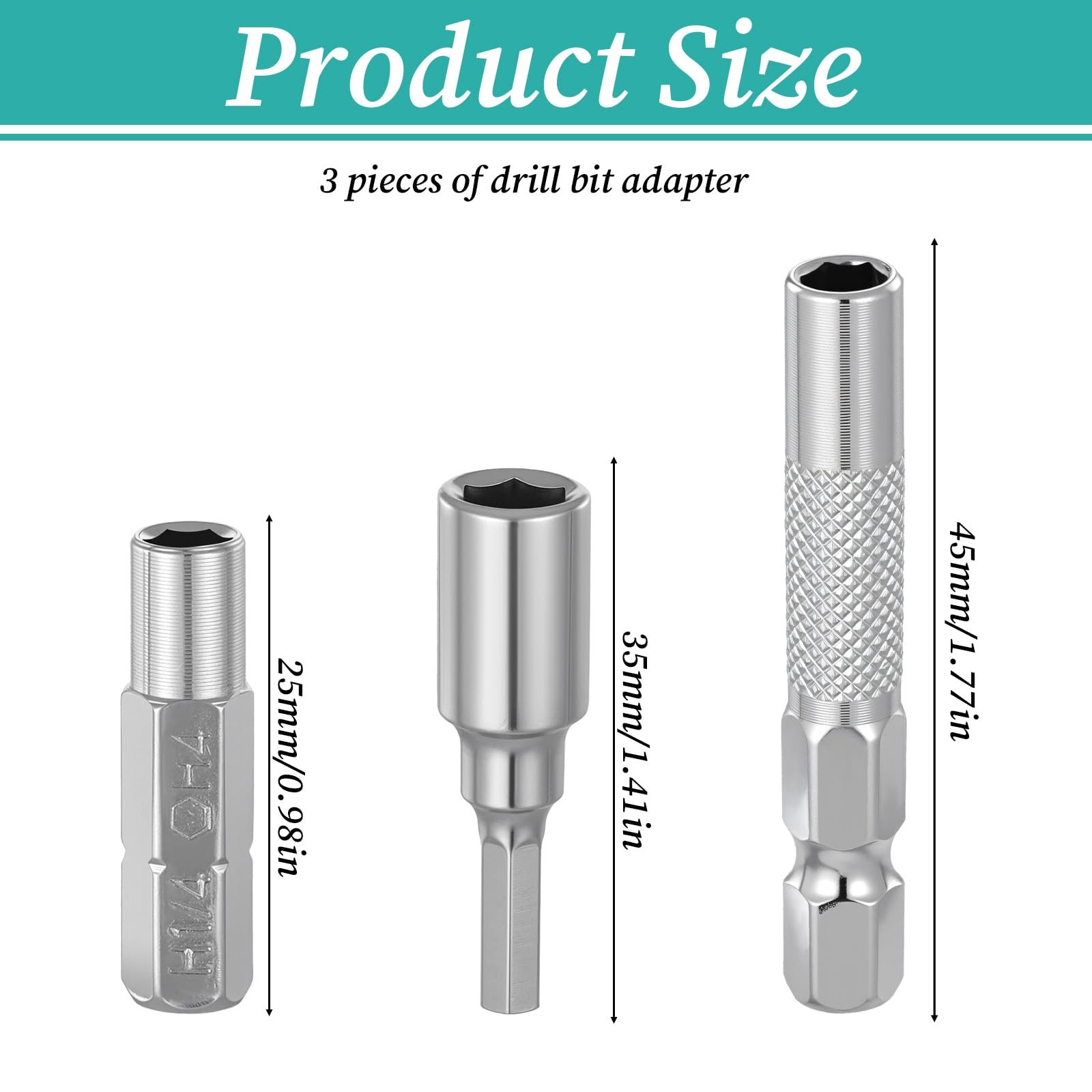 1/4 to 4mm Bit Adapter, Hex Screw Driver Bit Adapter 3PCS 4mm Bits Set Conver... gallery