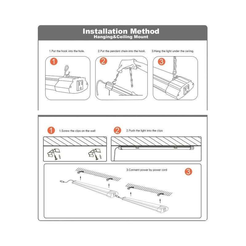6 Pack LED Shop Light 4FT 48W Linkable Utility Integrated Ceiling Lighting Fi... gallery