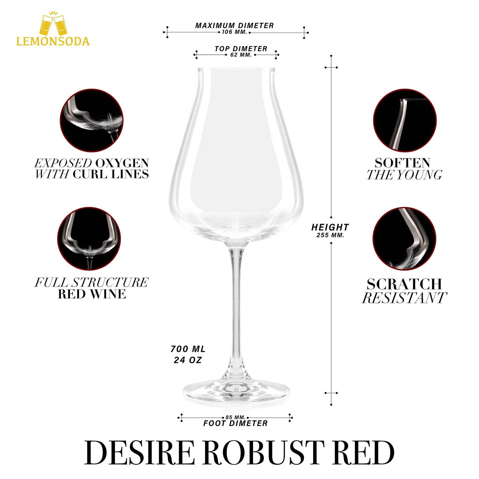 Desire Robust Red Wine Glasses - Set of 2 (700 mL / 24 fl. oz.) gallery