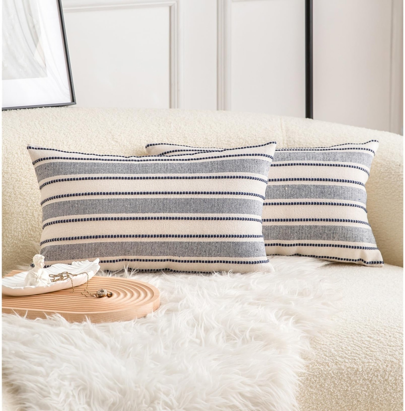 Boho Decorative Lumbar Pillow Covers Set of 2, 12x20 Inch Farmhouse Cushion Case gallery
