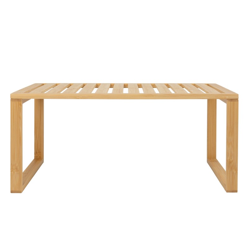 Bamboo Stackable Shelf, Natural Bamboo Color, Easy Assemble, 16 x 10 x 1.18in gallery