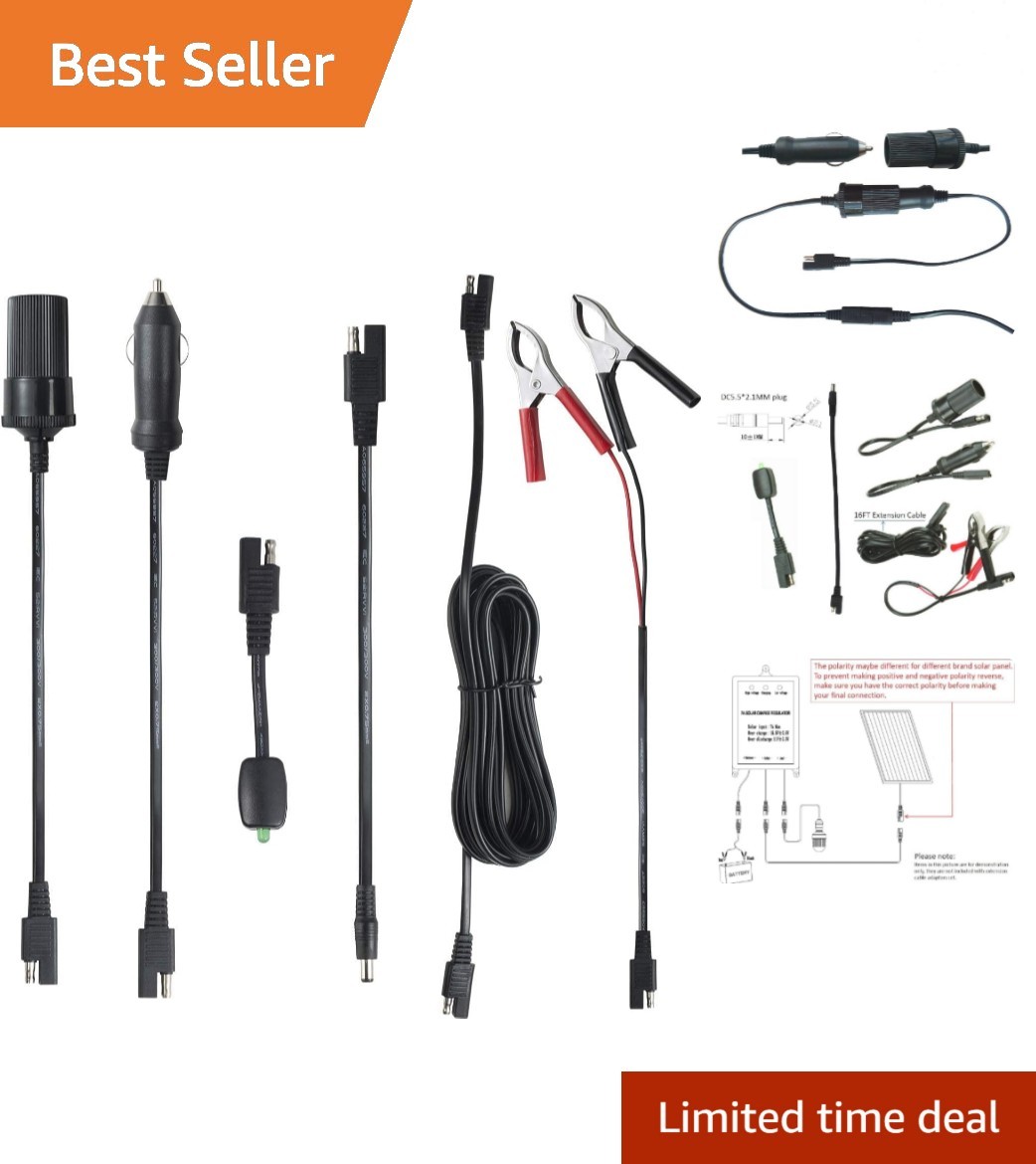 16FT Adapter SAE Connectors Quick Connect with Battery Clamps For 12V Trickle... gallery