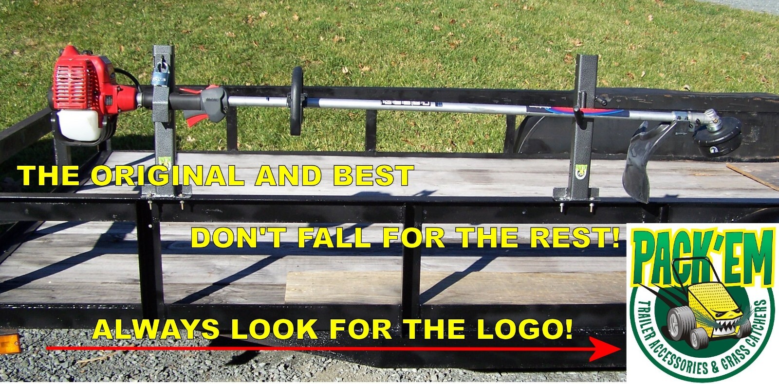 Lockable OPEN Trailer Single Trimmer Rack Holds 1 Landscape Trimmer- PK-6S gallery