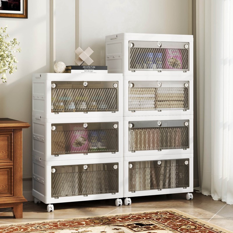 3-Tier Stackable Storage Bins 33-gal Collapsible Storage Boxes w/ Lid Organizer gallery