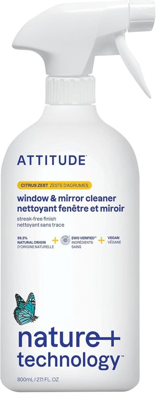 Plant-Based Streak-Free Window Cleaner - Eco-Friendly & Citrus Scent, 27.1 Fl Oz gallery