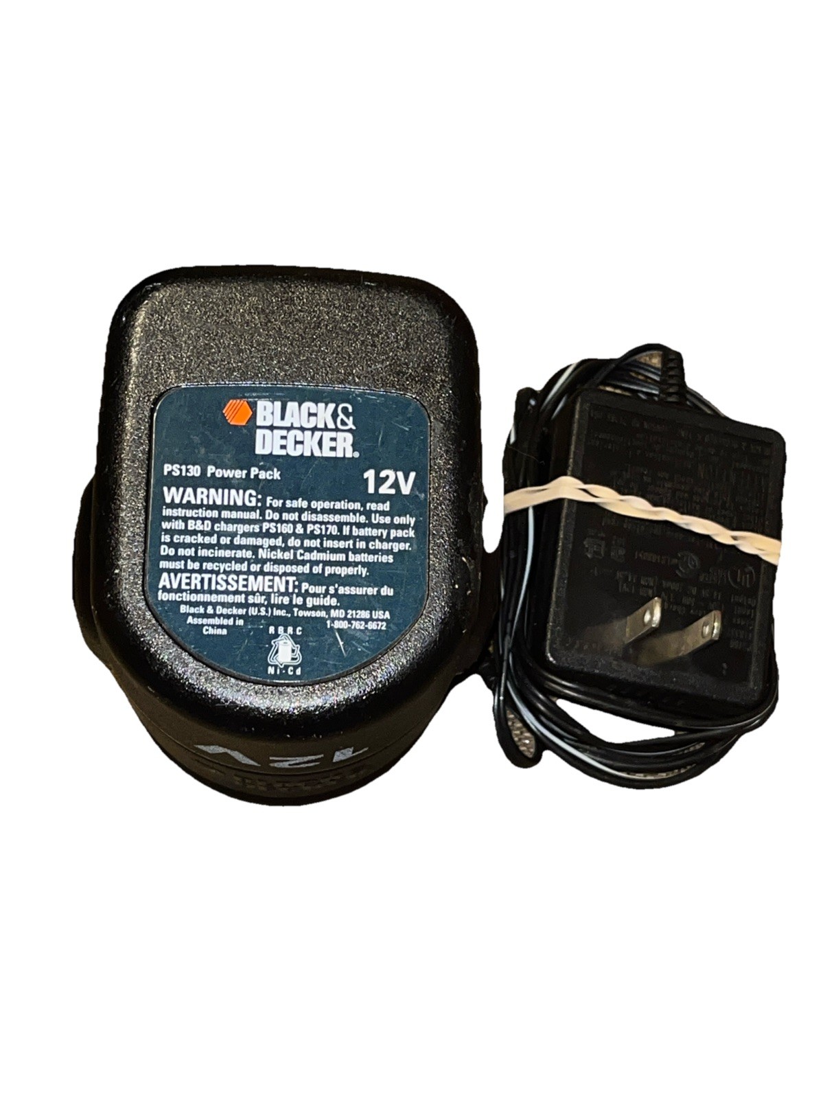 Power Pack Black & Decker 12V Battery PS130 W/Charger FOR PARTS OR REPAIR gallery