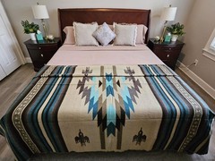 EXTRA LARGE, REVERSIBLE, ALPACA WOOL,MULTICOLOR BLANKET ECUADOR 74,8×91,33 in