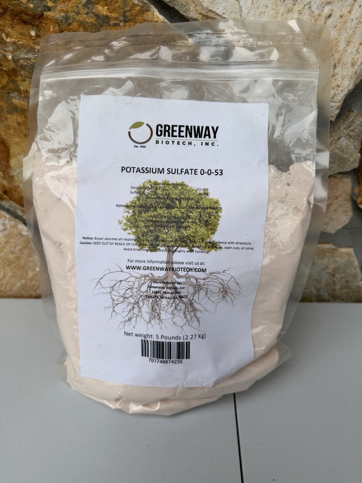 Potassium Sulfate 0-0-53 Plus 18% Sulfur 100% Water Soluble Potash 5 Pounds gallery