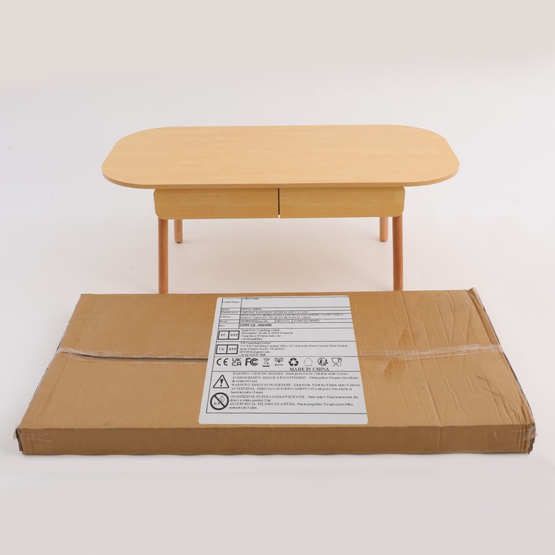 Modern Solid Wood Coffee Table With Storage With Double Drawers For Living Room gallery