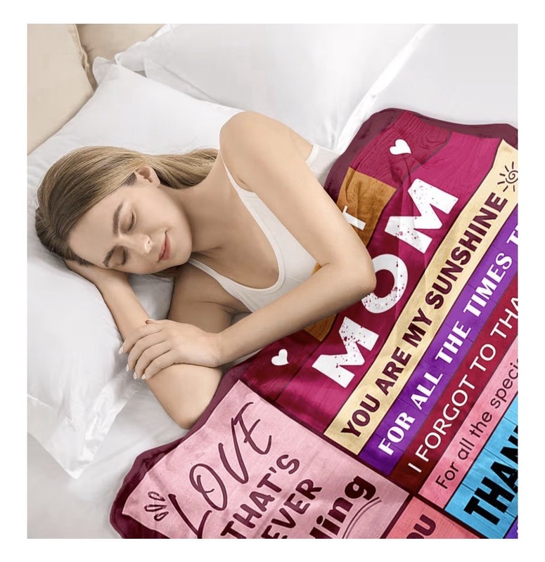 Best Mom Inspirational Text Throw Blanket 50x60in Multicolor Machine Wash gallery