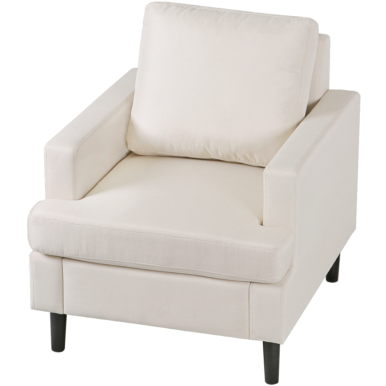 Timeless Charm Single Sofa Chair Soft Breathable Linen Fabric Foam Backrest gallery