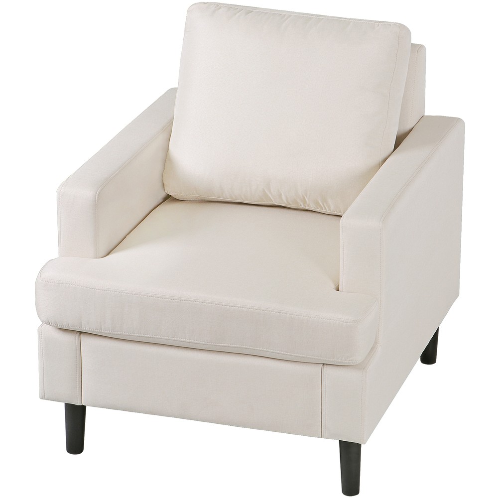 Timeless Charm Single Sofa Chair Soft Breathable Linen Fabric Foam Backrest