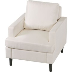 Timeless Charm Single Sofa Chair Soft Breathable Linen Fabric Foam Backrest