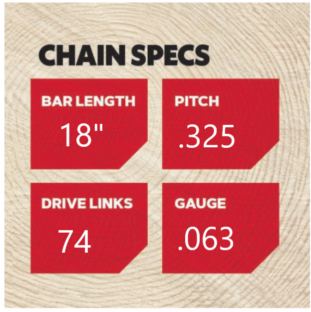 18" Bar & 2X Full Chisel Chains For Stihl MS 261, 183RNBD025/22LPX074G(2) gallery