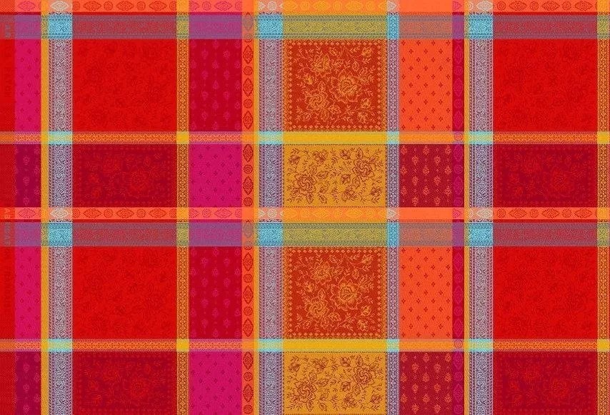 French Provencal Jacquard Woven Tablecloth Flowers 63X98 Made in France gallery