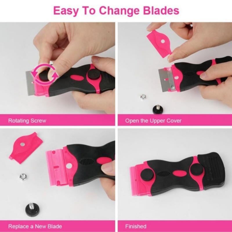 Double Edged Razor Blade Scraping Tool Set with 10 Plastic & 10 Metal Blades gallery