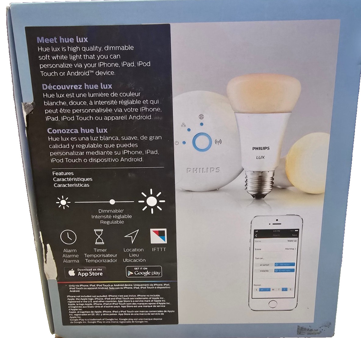 Philips Hue Lux Smart Bulb Kit 2 Dimmable White LED App-Controlled Lights New gallery