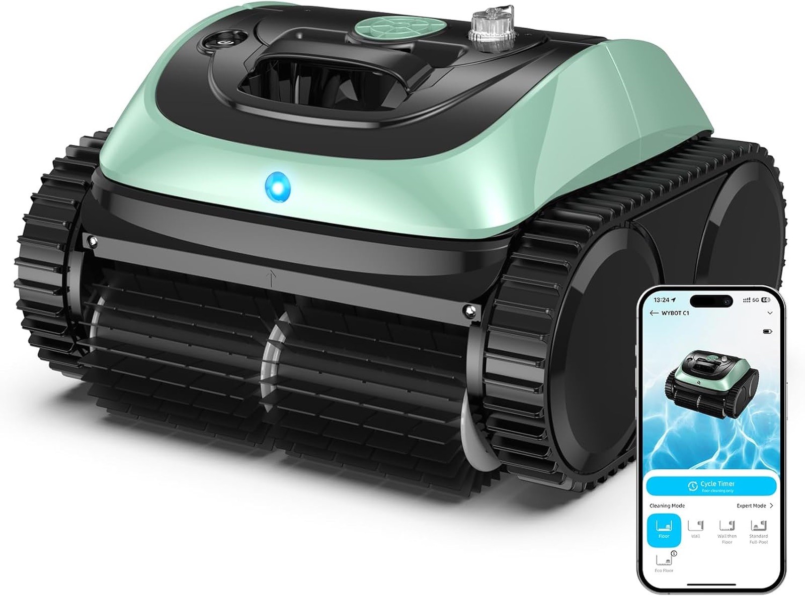 Winny C1 Cordless Robotic Smart Pool Cleaner, App Control, 150 min Runtime! gallery