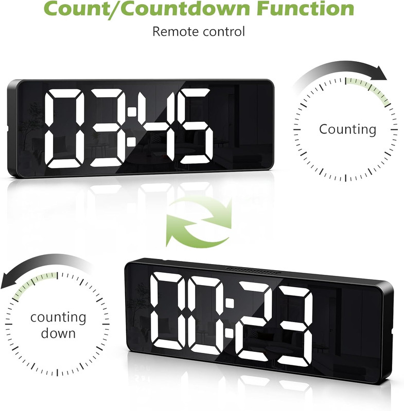 Digital Clock, LED Wall Clock with 16" Large Display, Desktop Clock with Remote gallery