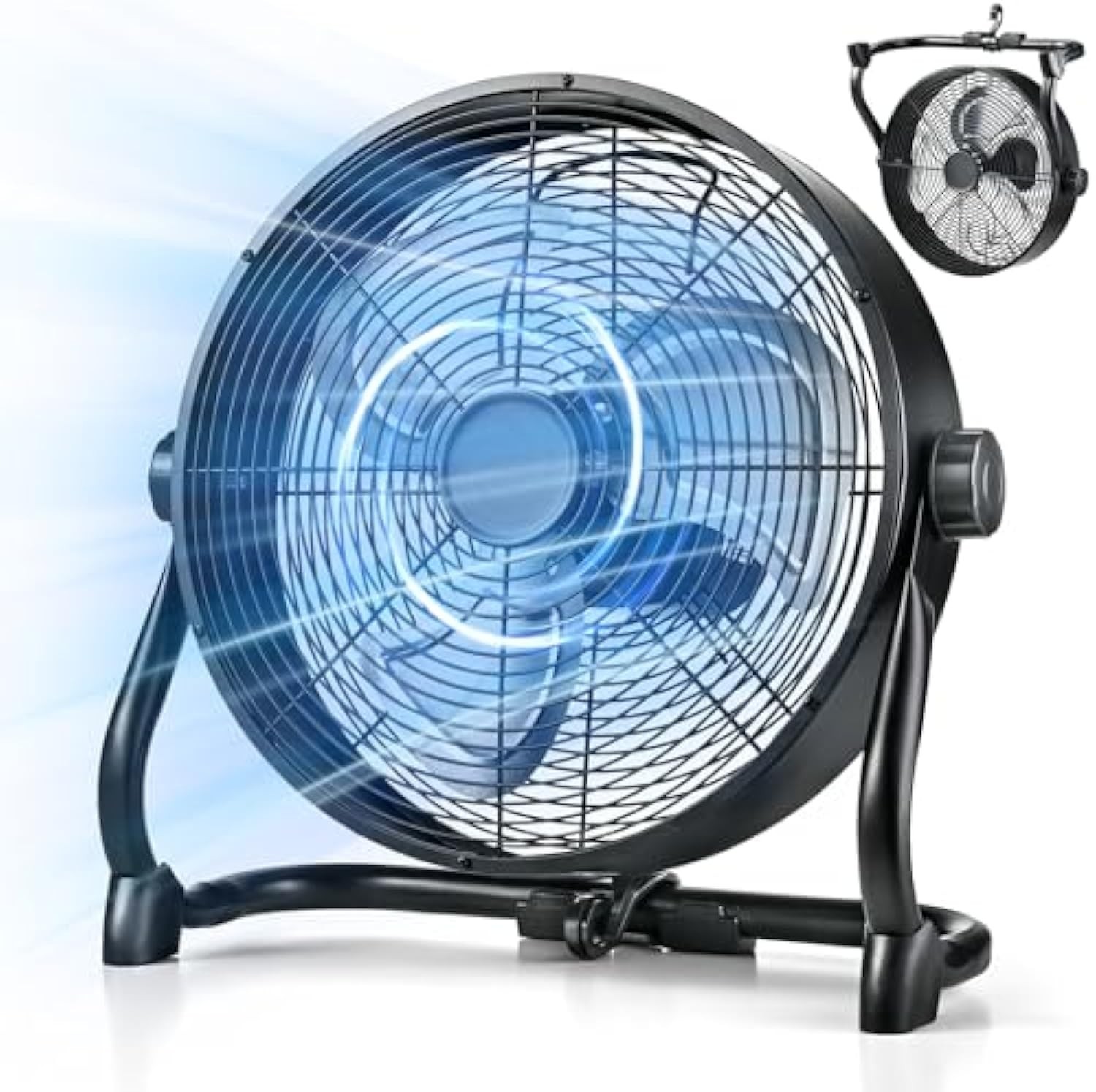 Cordless Rechargeable Battery Powered Fan with USB/Type-C Charger,9 speeds gallery