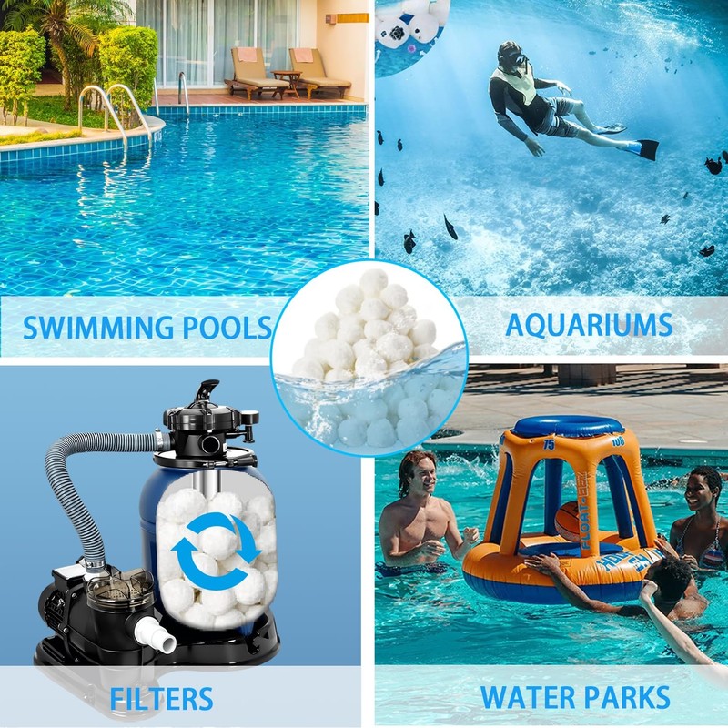 5 Lbs Pool Filter Balls for Sand Filter, Reusable Eco-Friendly white gallery