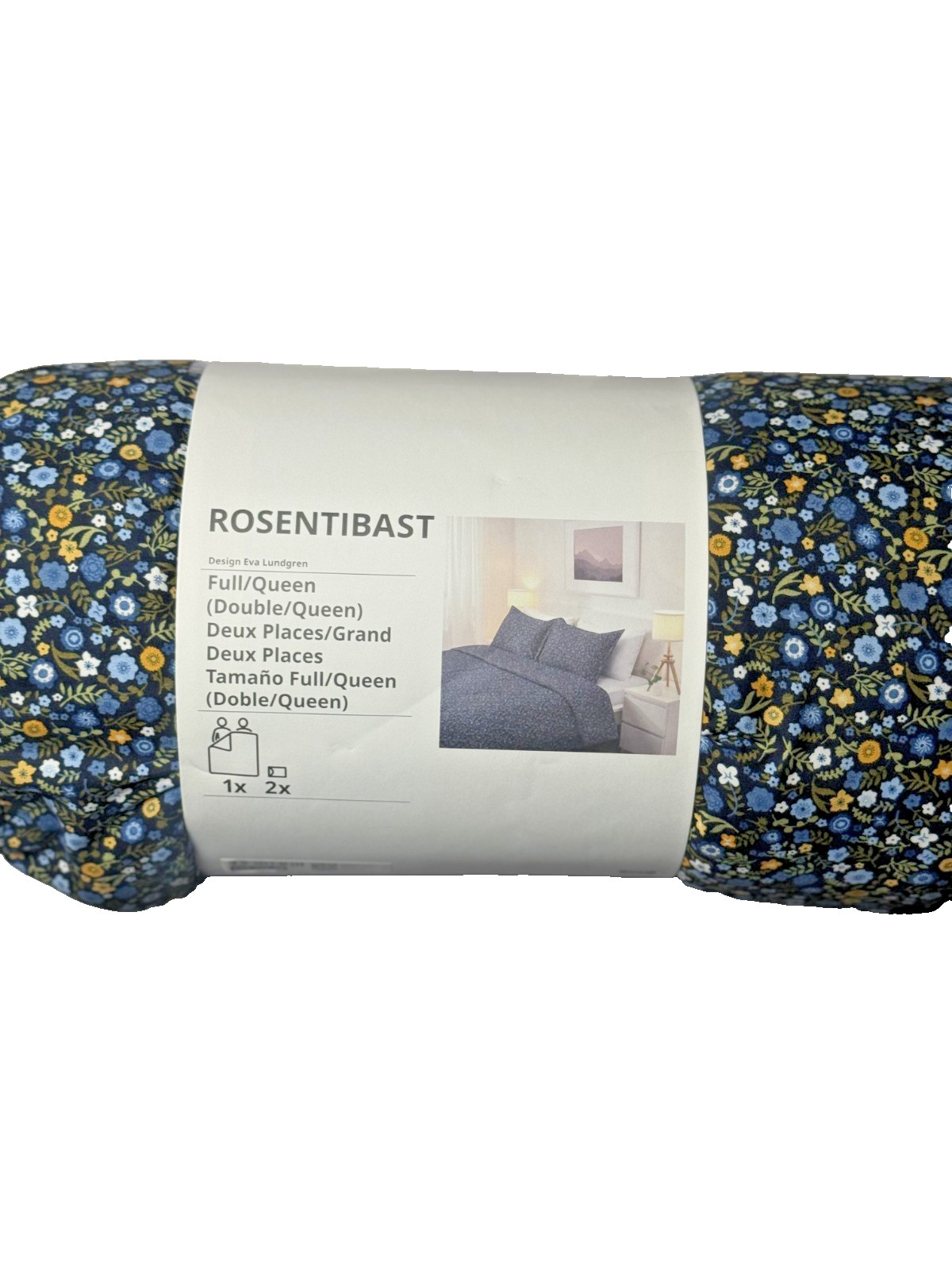 IKEA ROSENTIBAST Full/Queen Comforter & 2 Shams Multicolor Floral 605.778.38-NEW gallery