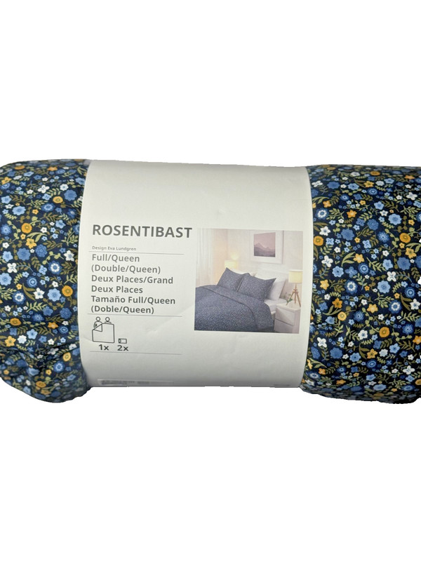 IKEA ROSENTIBAST Full/Queen Comforter & 2 Shams Multicolor Floral 605.778.38-NEW gallery
