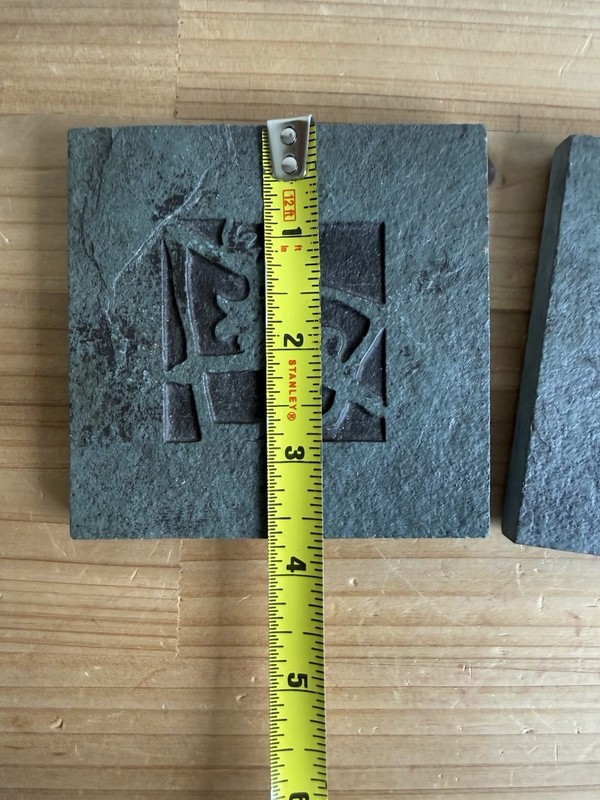 Carved Slate Stone Square Drink Coasters Set Of 2 Natural Decor Caribou gallery