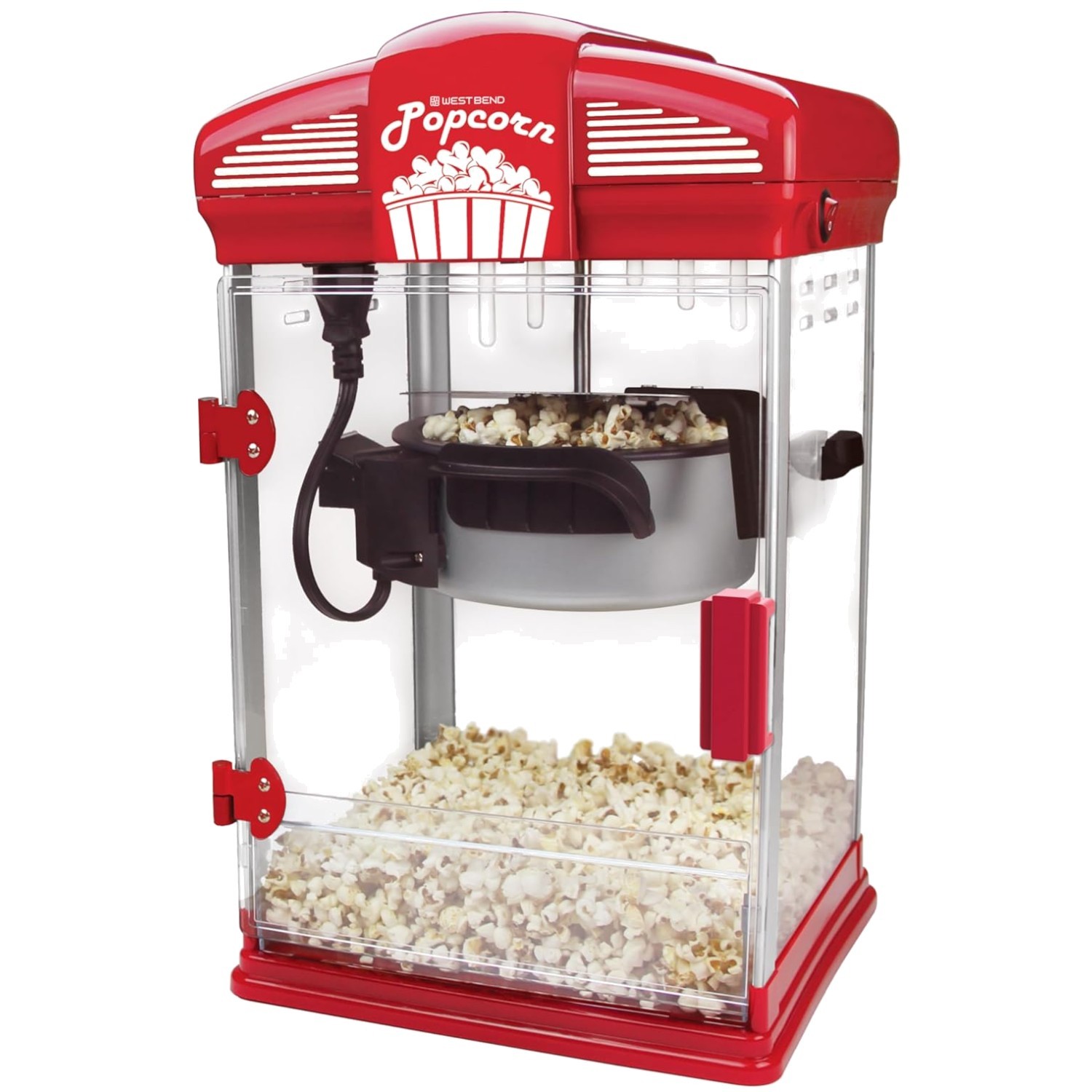 Movie Theater Popcorn Maker Machine, Nonstick Kettle, Red gallery