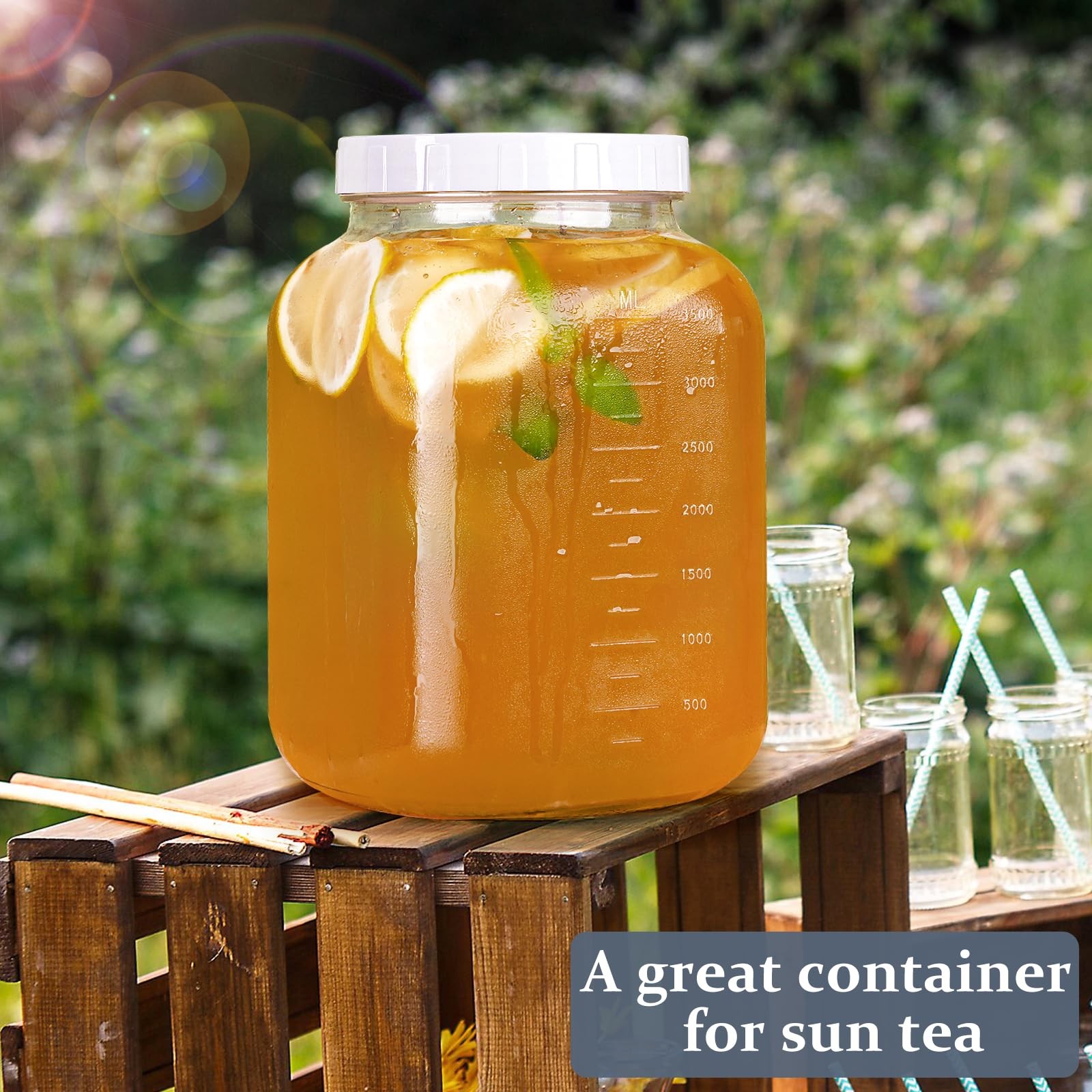 1 Gallon Glass Storage Jar with Lid, Large Mason Jar Wide Mouth with Airtight... gallery