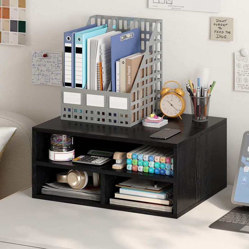 Desktop Printer Table with Storage, 2 Tier Printer Stand for Desk, Desk Organ... gallery