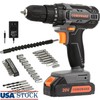 20V Cordless Drill 266 In-lbs Torque 25+1 Clutch LED Light 23 Piece Set New gallery