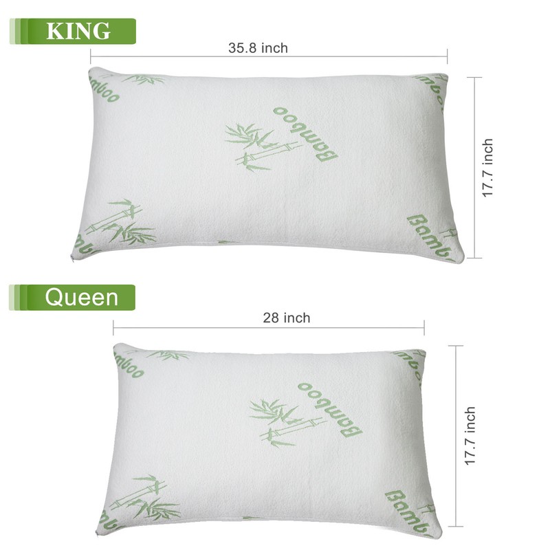 Bamboo Shredded Memory Foam Pillow Hypoallergenic Washable Cover Queen/King Size gallery