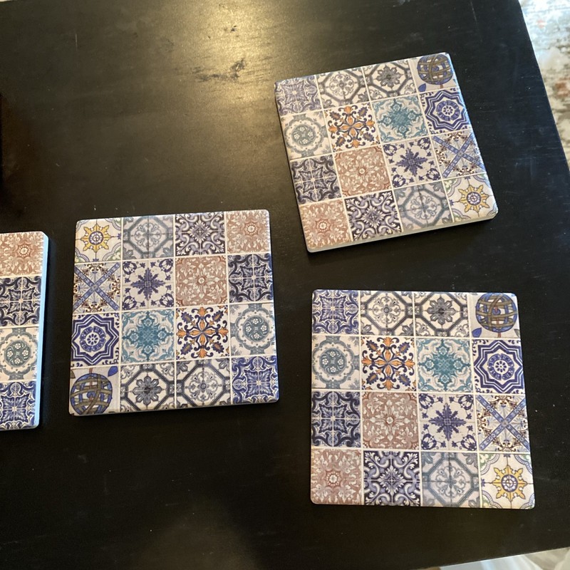 Four piece tile coaster set gallery