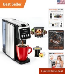 Single Serve Coffee Maker with Built-in Grinder, Fast Brew 6-16oz Single Cup …