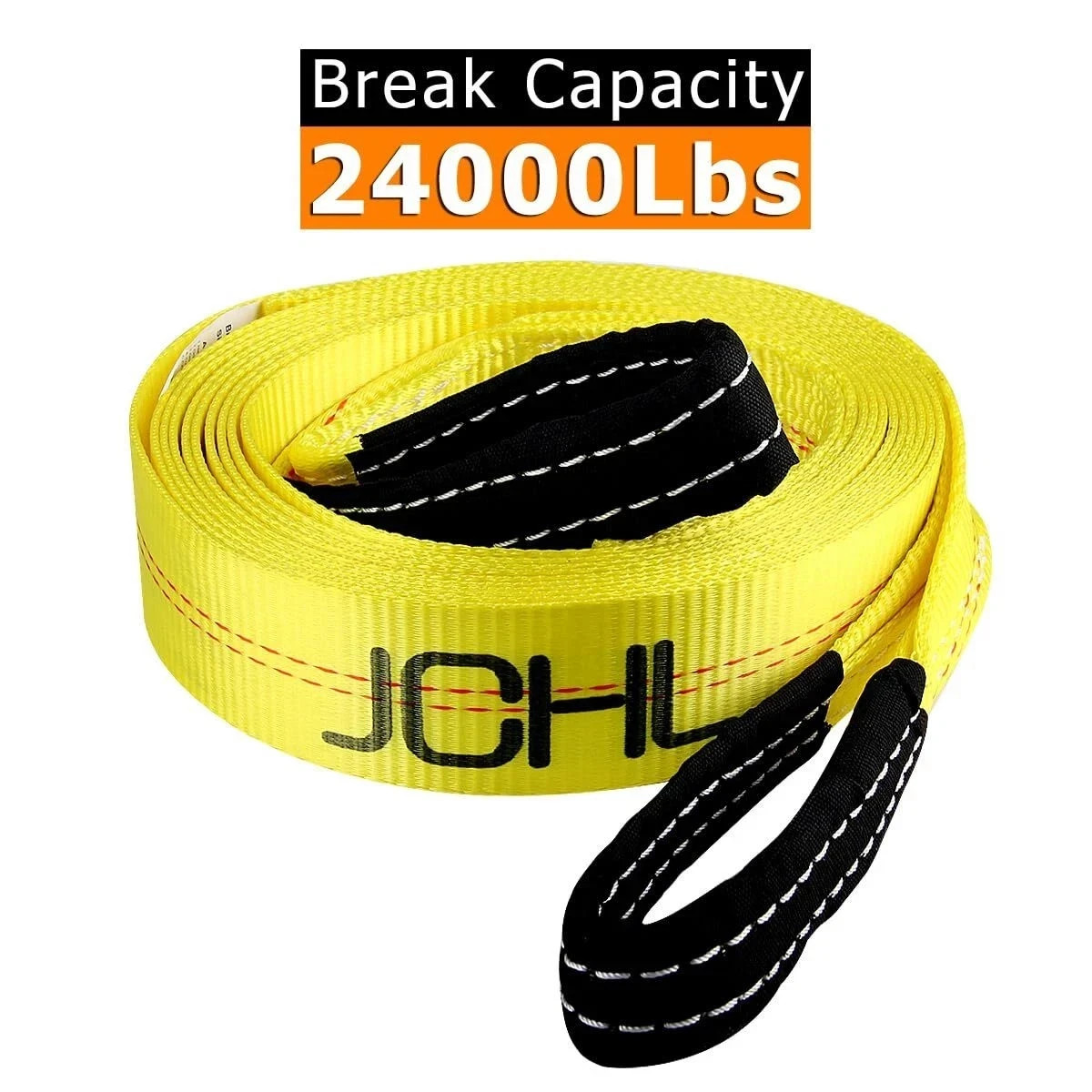 Recovery Tow Strap with Reinforced Loops 2Inx20Ft Heavy Duty 24000Lb Break Stre gallery