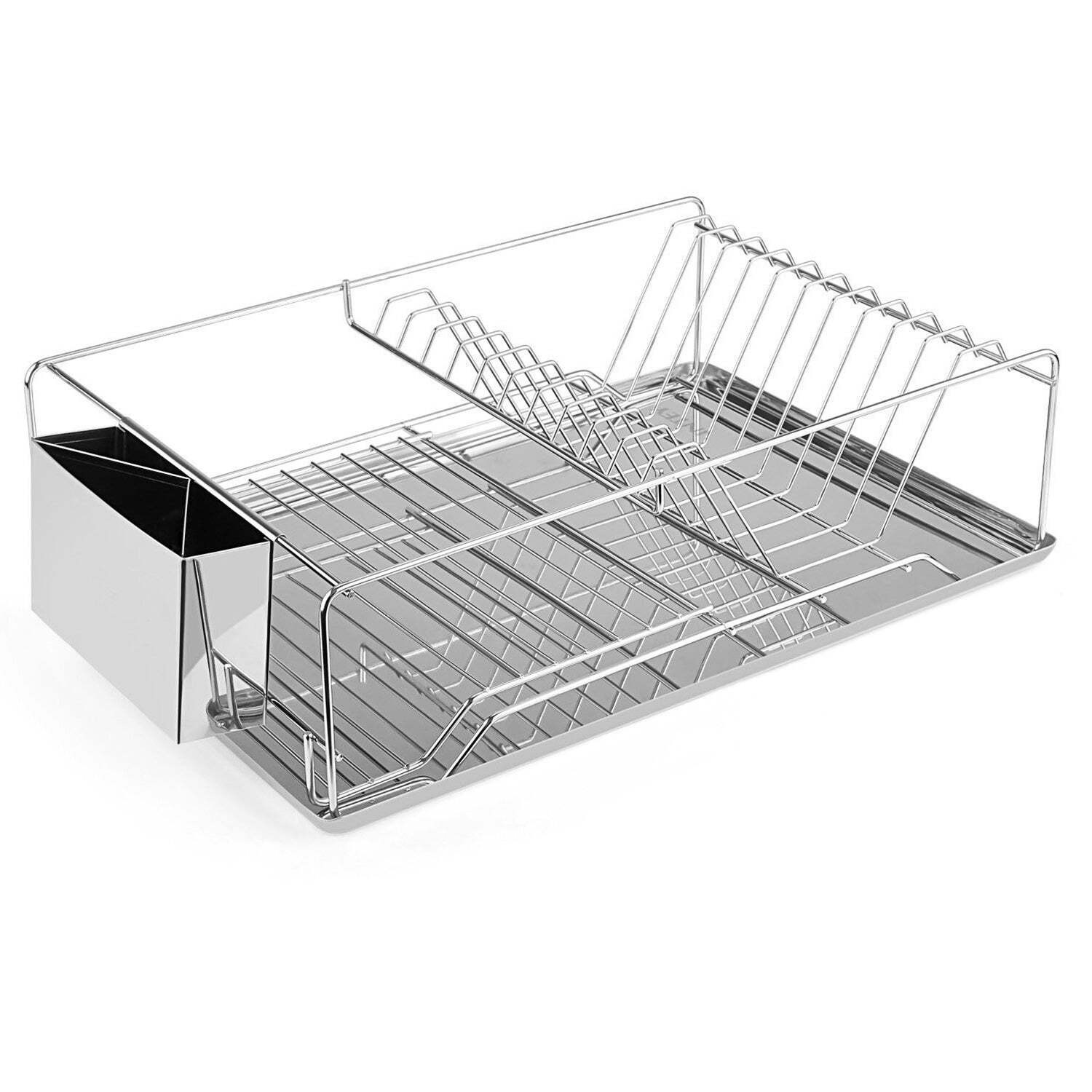 Dish Drying Rack Stainless Steel Dish Rack w/ Drainboard Cutlery Holder Kitchen gallery