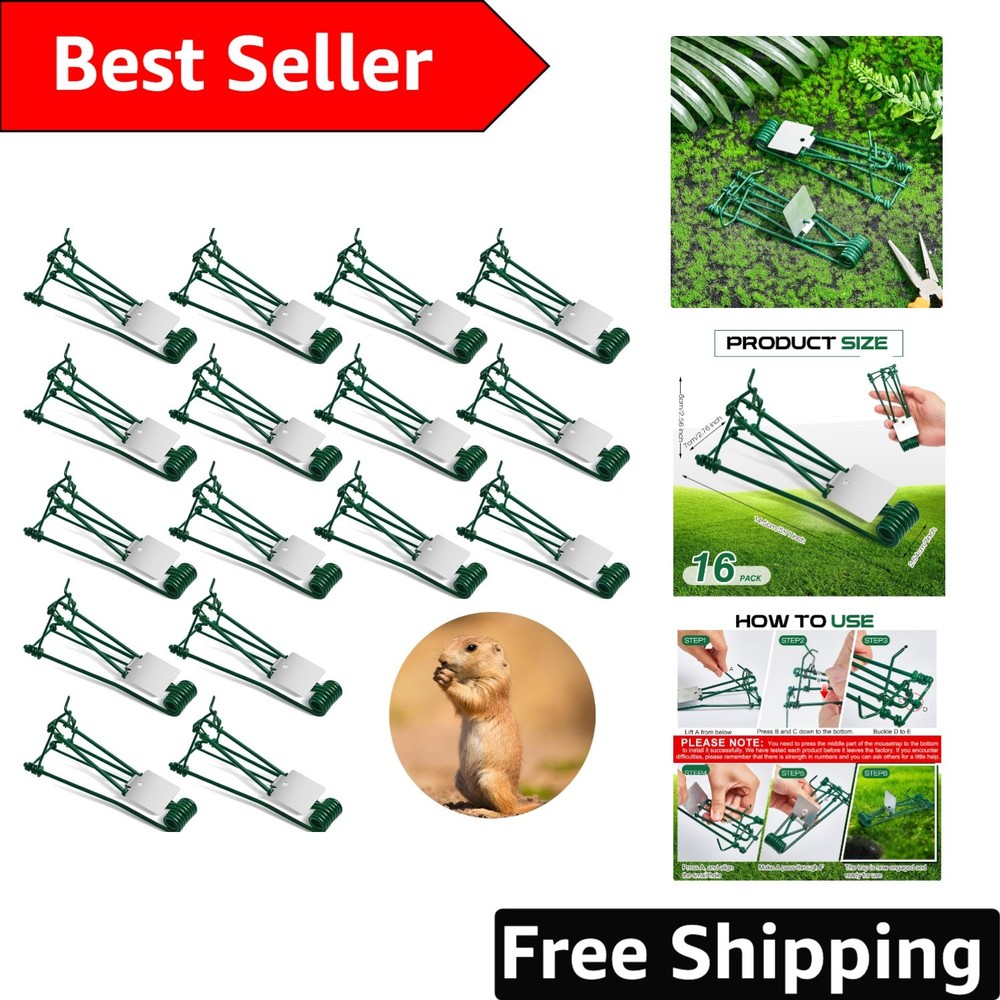 16 Pcs Outdoor Gopher Traps - Easy Set, Pet-Safe Weather Resistant Solution