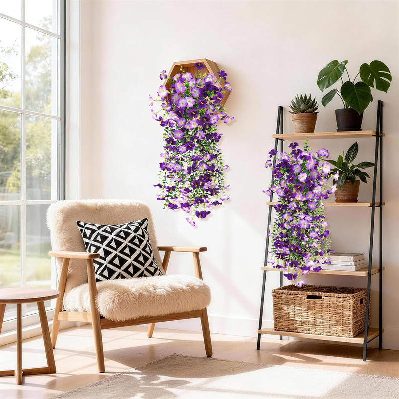Artificial Fake Flowers Plants for Outdoor Spring Summer Decoration,2 PCS Faux S gallery