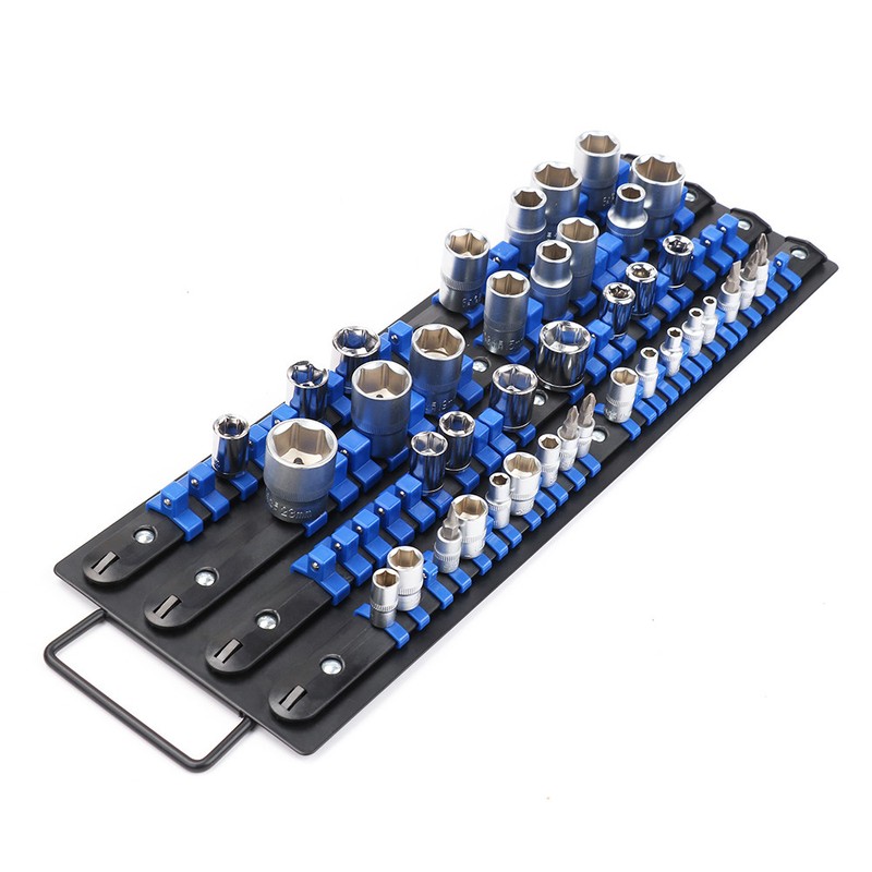 80 Socket Organizer Storage Rail Rack Holder Industrial ABS Mountable 1/4 3/81/2 gallery