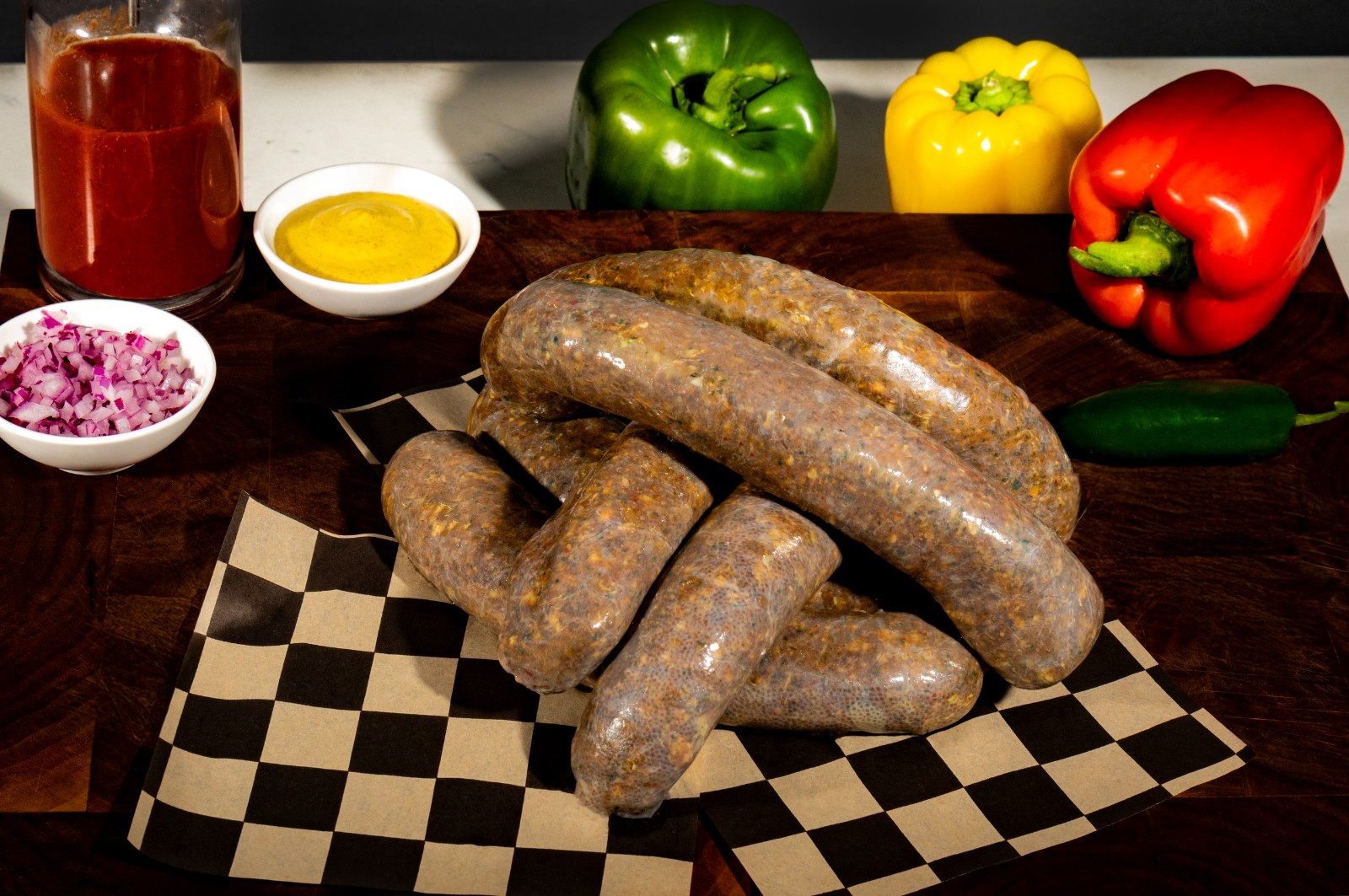 Handmade Moroccan Style Merguez Sausage-8 in-8 oz-6 pack-3 pounds gallery