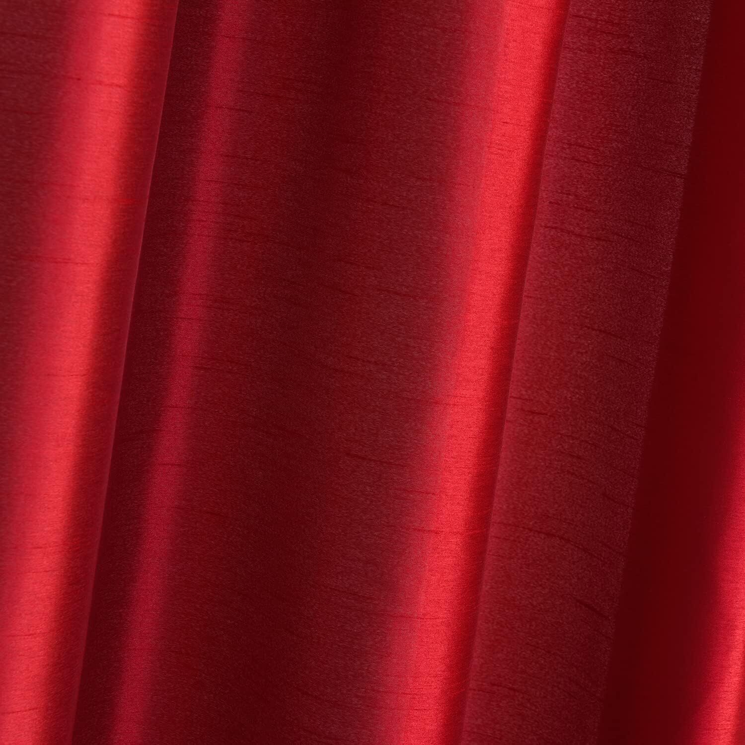 Faux Silk Sheer Curtains Rod Pocket Privacy Light Reducing , 2panels, Red gallery