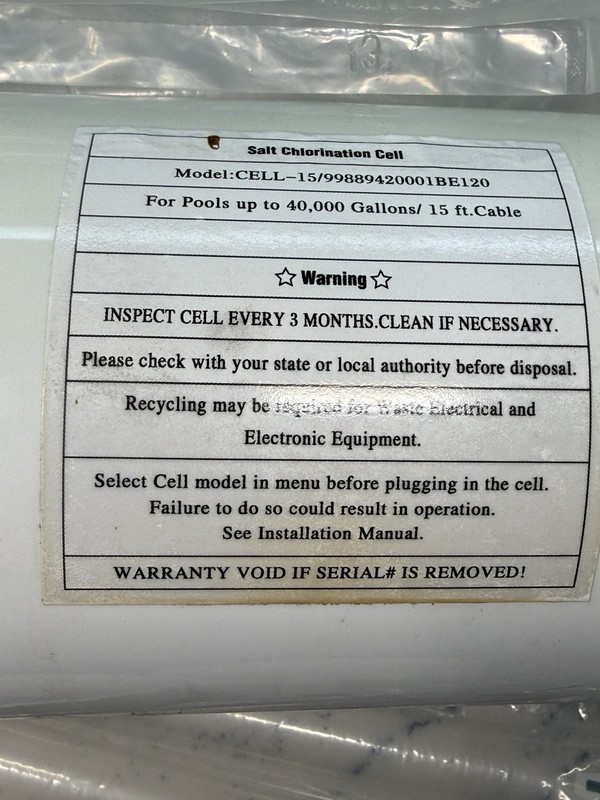 Salt Chlorination T-Cel1-15 replacement for Pools up to 40000 Gallons, untested gallery