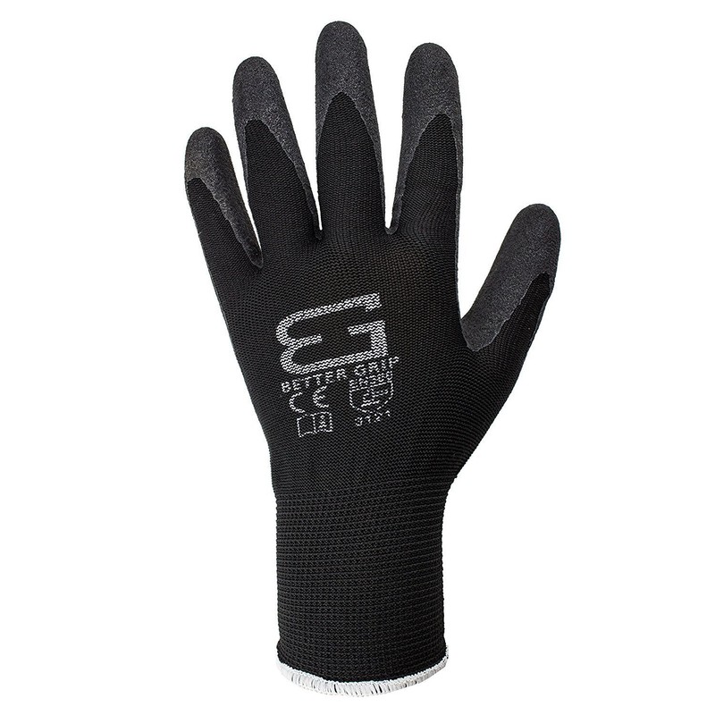 1 Case(144 Pairs) Work Gloves, Better Grip Nylon Latex Black Work Gloves-BGSB1 gallery