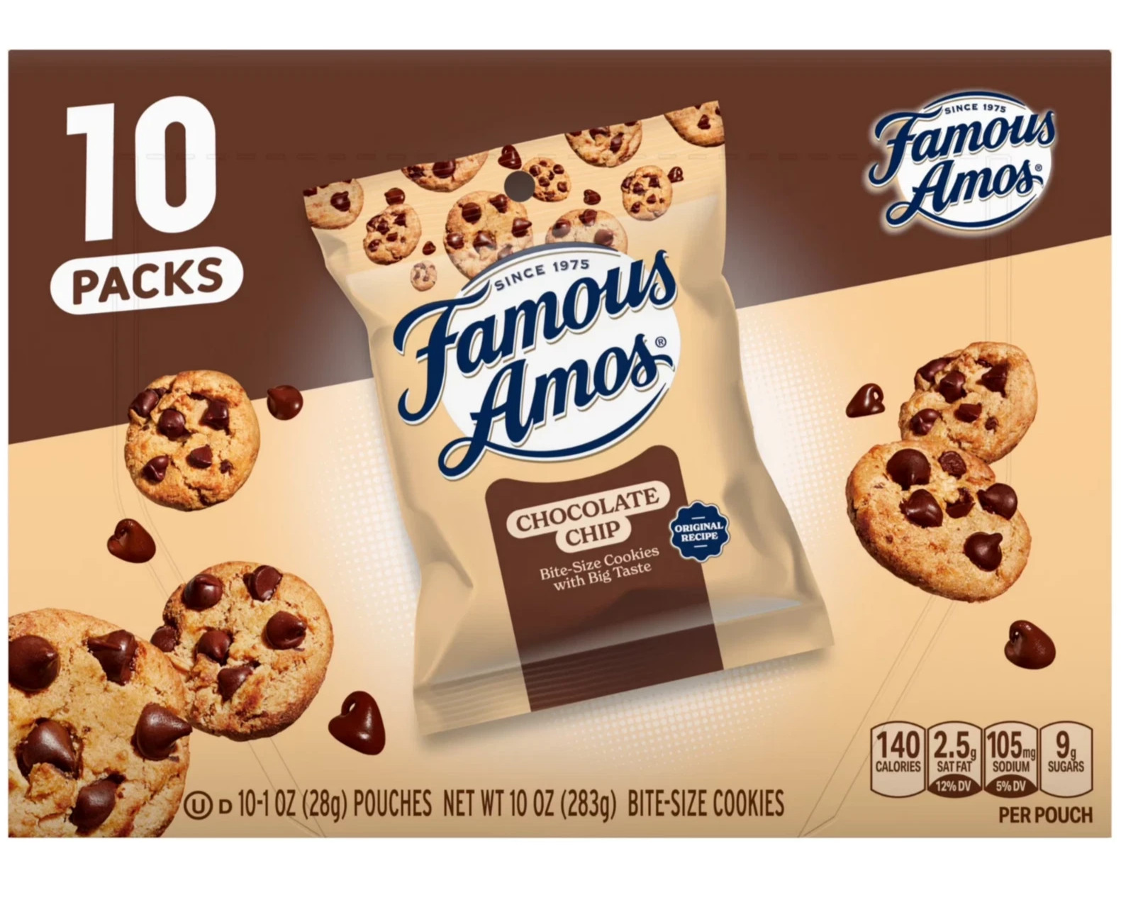 Famous Amos Classic Chocolate Chip Cookies, 10 Pack Box 1oz Bag gallery