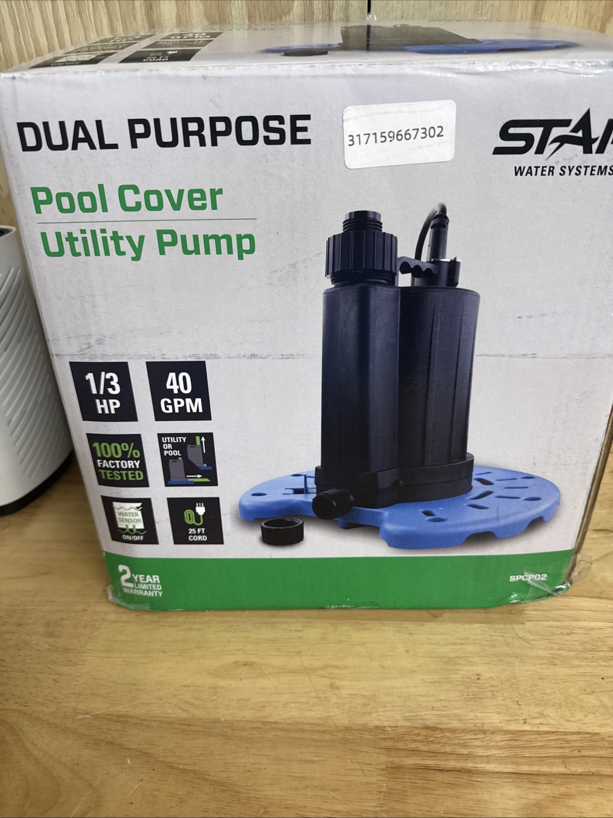 Star Dual Purpose Pool Cover Utility Pump SPCP02. 1/3 HP 40 GPM. 25 Ft. Cord gallery