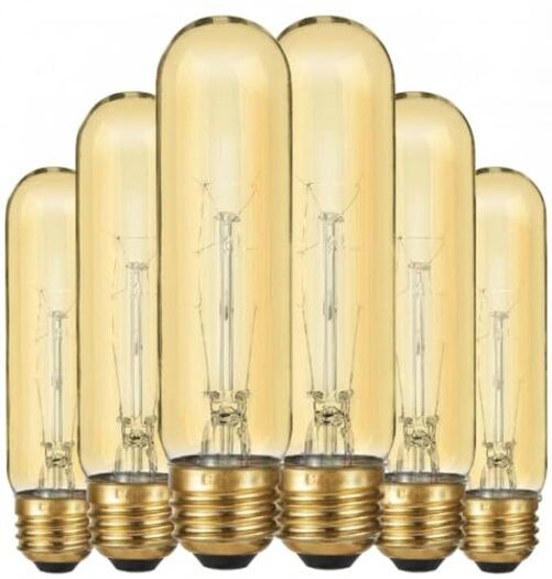 Edison Light Bulbs,120V, E26 5 In (6 Pack) 40w Ultra Warm White - Amber Glass gallery