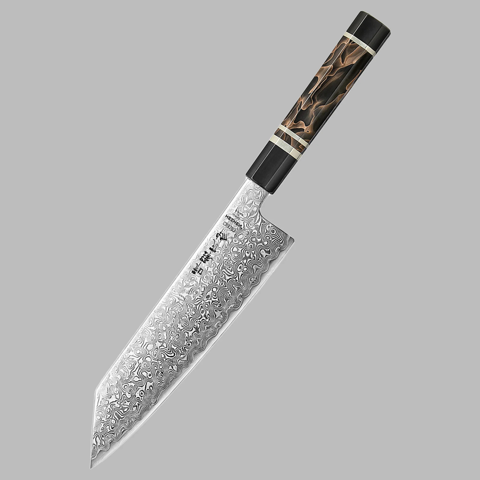 Hezhen X09 ZDP-189 Damascus Bunka Chef Knife 8.3 in 49 Layer Authentic Japanese gallery