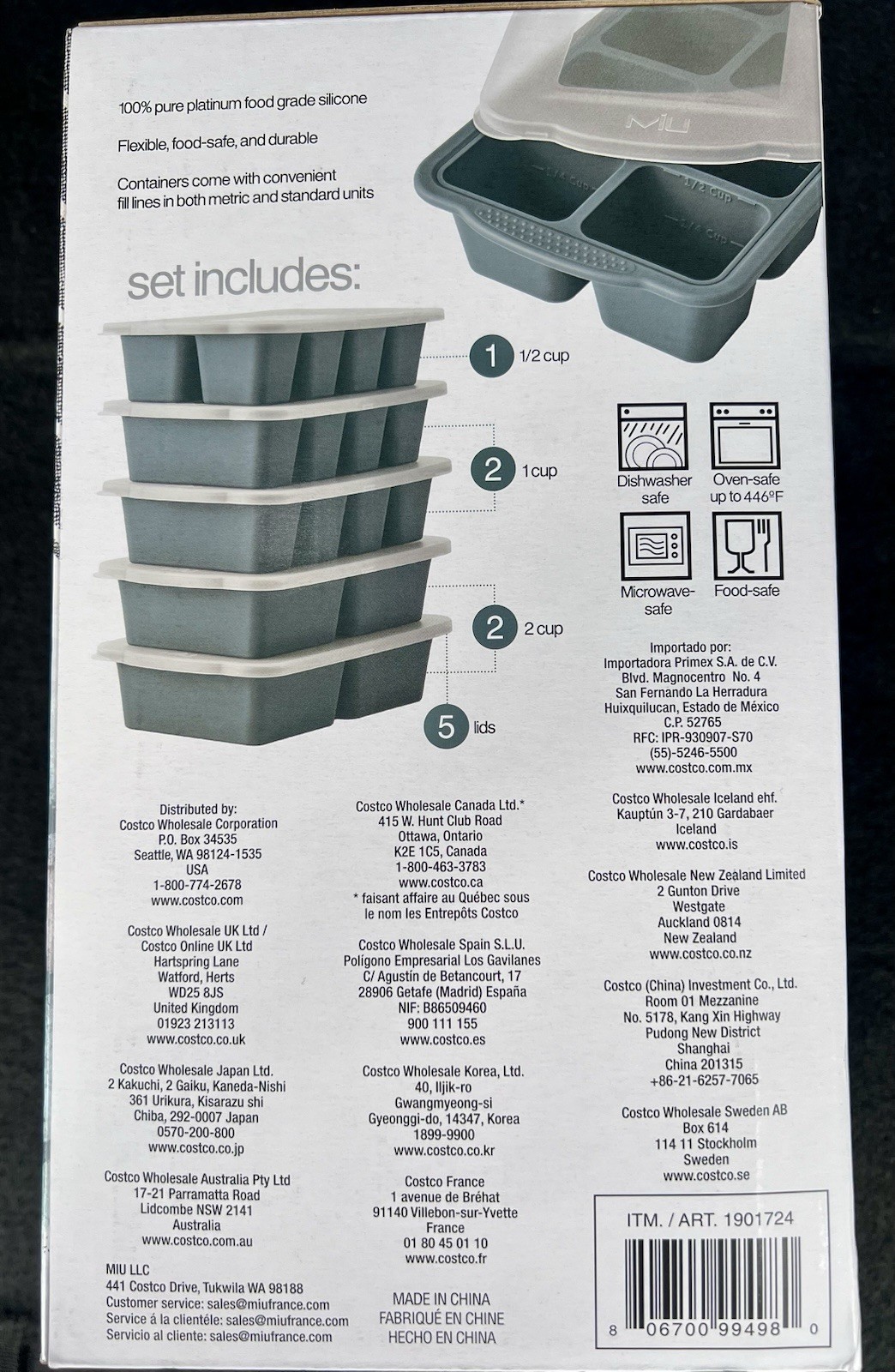 Food Grade Silicone Freezer Trays-Molds 5 Pack Gray W/Lids-Great For Food Prep gallery